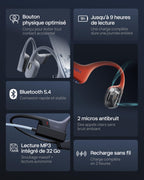 Casque à conduction osseuse OpenSwim Pro S711 Bluetooth 5.4 MP3 32 Go étanche IP68 avec microphone réduction de bruit autonomie 9 h