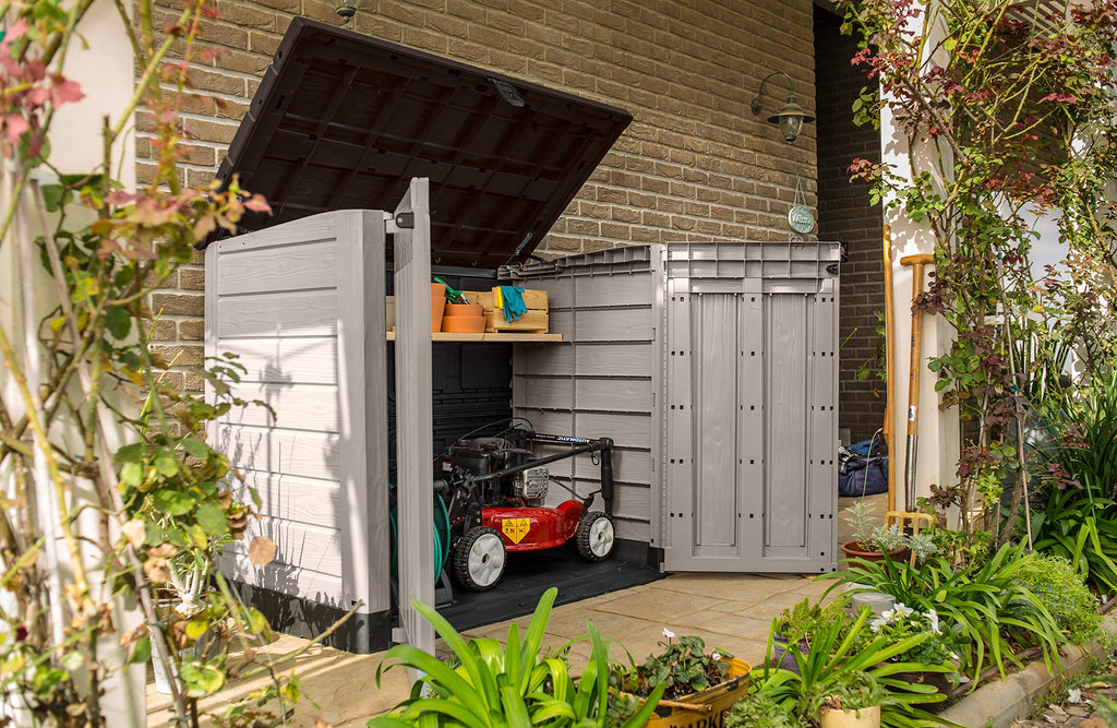 Abri poubelle SIO Pro 1200 litres extérieur en polypropylène avec couvercle verrouillable protection UV dimensions 145,5 x 82 x 123 cm