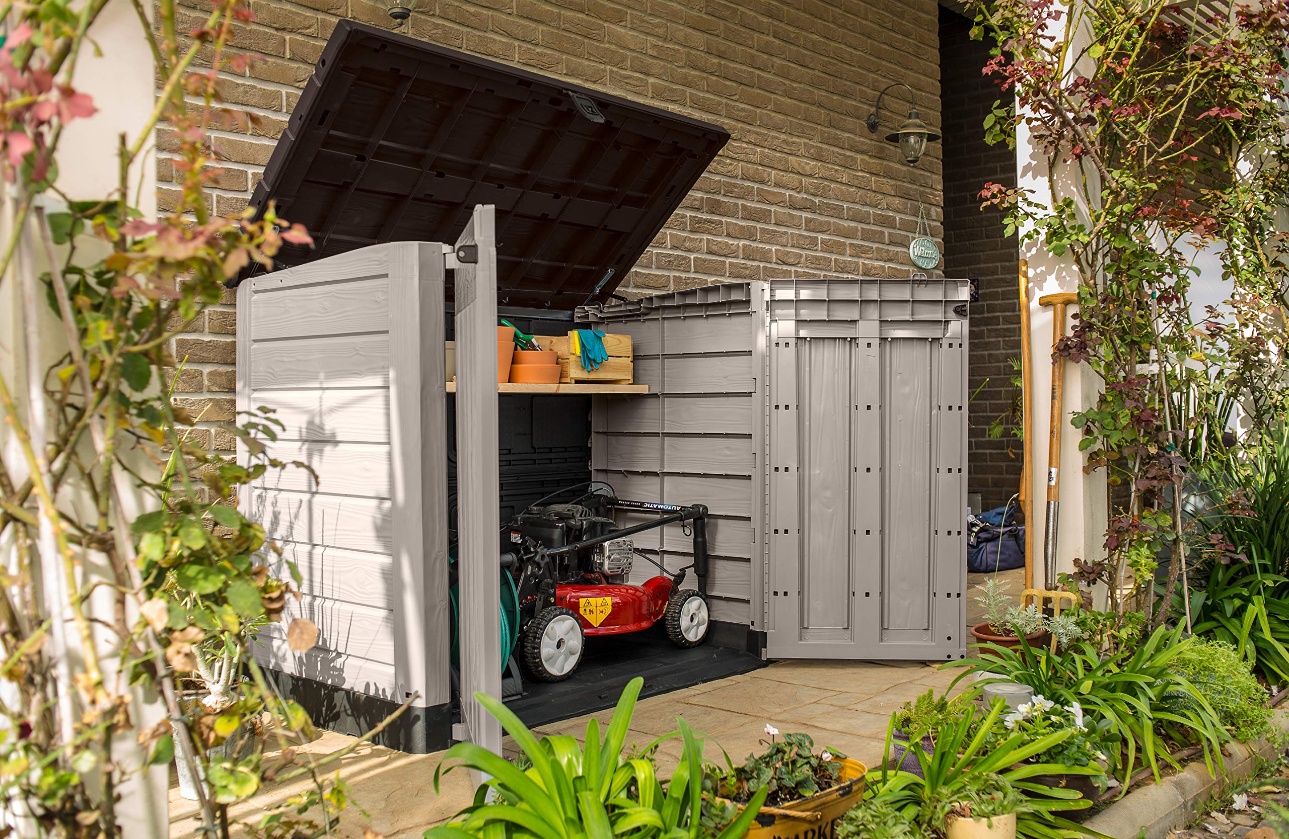 Abri poubelle SIO Pro 1200 litres extérieur en polypropylène avec couvercle verrouillable protection UV dimensions 145,5 x 82 x 123 cm