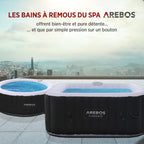 Spa gonflable Florence AR-HE-SPA4SAH 4 places 154x154 cm avec 100 jets de massage chauffage réglable filtration 600 L PVC noir