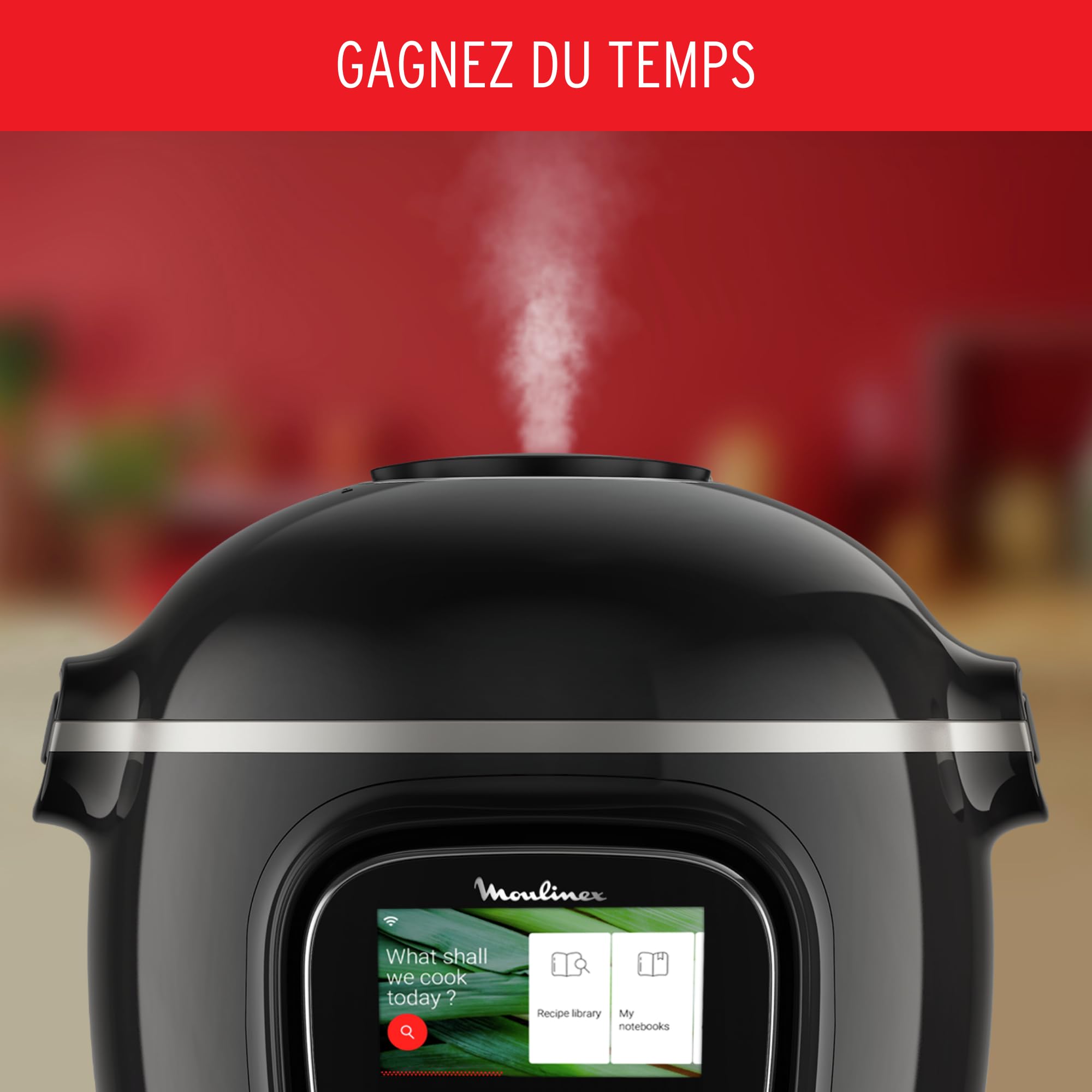 Multicuiseur intelligent Cookeo Touch Wifi CE902800 1600 W avec cuve 6 L écran tactile et 250 recettes intégrées