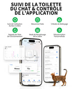 Litière autonettoyante pour chat Pura Max 2 76 L avec contrôle par application bac à déchets 7 L système de sécurité capteurs