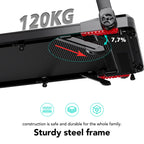 Tapis de course pliable SC-WP9 vitesse 12 km/h écran LED Bluetooth application support tablette 360° moteur 1400W charge 120 kg