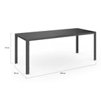 Salon de jardin table rectangulaire 190 cm avec 8 chaises empilables plateau en verre trempé gris anthracite