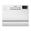 Lave-vaisselle compact pose libre 6 couverts 6 programmes avec écran LED 6,5 L démarrage différé 47 dB blanc
