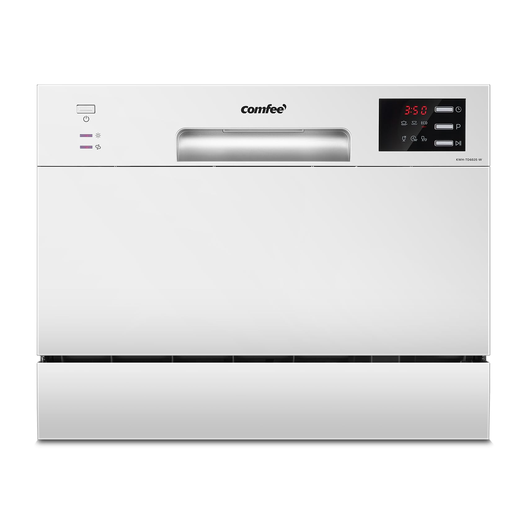 Lave-vaisselle compact pose libre 6 couverts 6 programmes avec écran LED 6,5 L démarrage différé 47 dB blanc