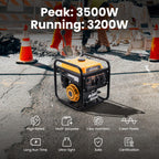 Générateur d'onduleur portable MXR4500i Pro 3500W moteur 4 temps essence onde sinusoïdale pure 230V réservoir 7,5L écran multifonction