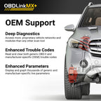 Scanner OBD2 MX201 avec diagnostic automobile Bluetooth pour iOS Android et Windows