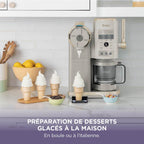 Sorbetière Automatique NC701EUSTGD 13 Modes 2 Pots 480ml Glace Gelato Sorbet Milkshake