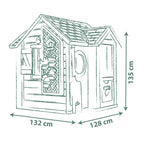Maison de jardin enfant Garden House avec jardinière treillis mangeoire à oiseaux récupérateur d'eau plastique recyclé 132x128,5x135 cm