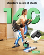 Vélo d'appartement pliable TEB4 5 en 1 avec résistance magnétique 16 niveaux écran LCD connexion APP capacité 140 kg