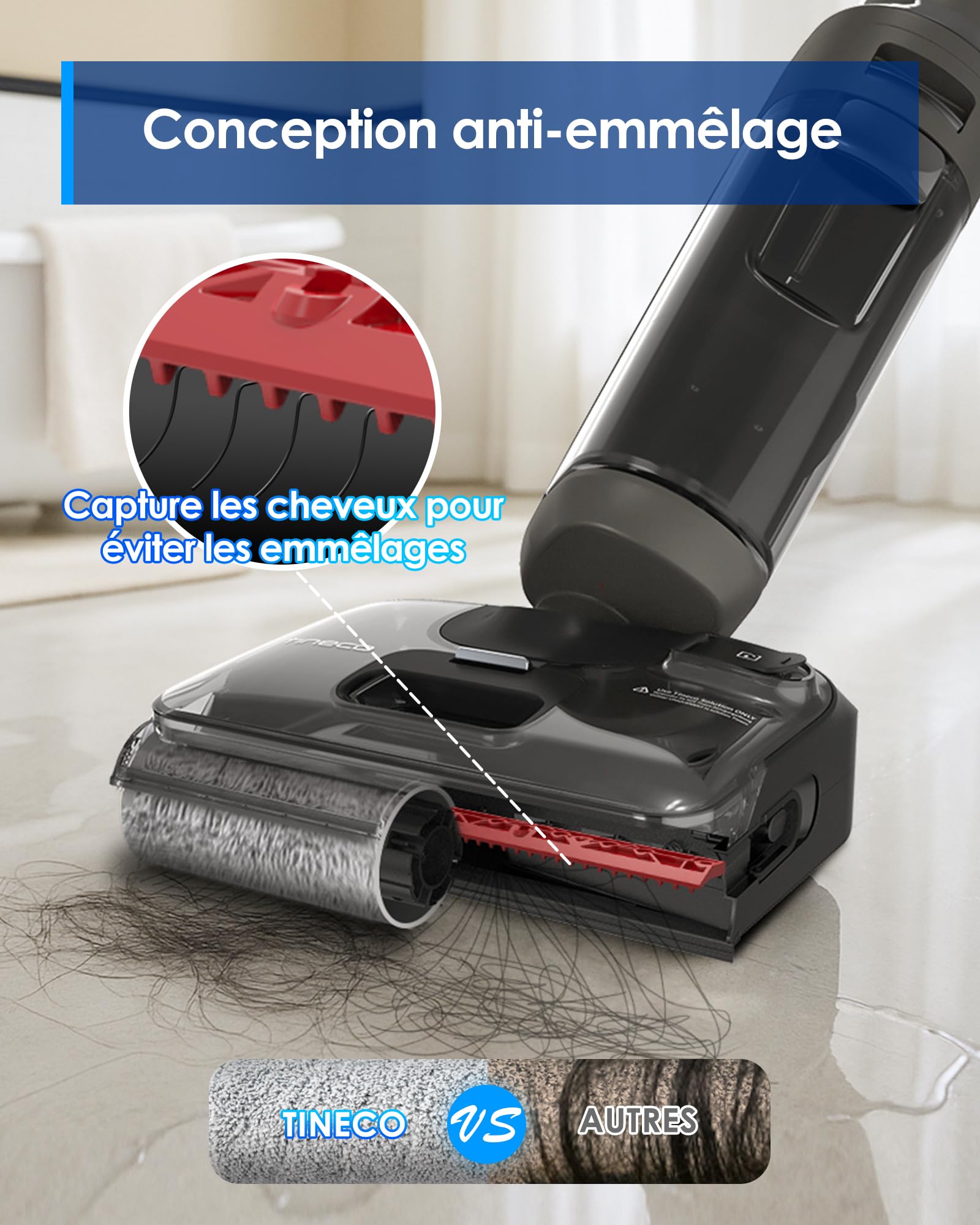 Aspirateur laveur sans fil Floor One i6 Stretch avec aspiration 20 kPa nettoyage des sols durs séchage automatique et autonomie 40 min