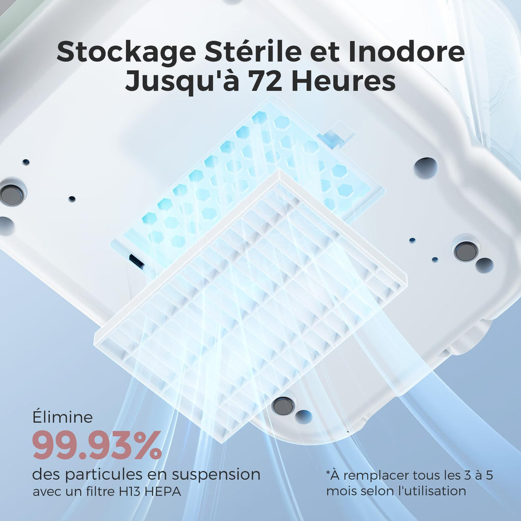Nettoyeur biberons électrique automatique avec stérilisation vapeur séchage cycle rapide 19 min 26 buses haute pression