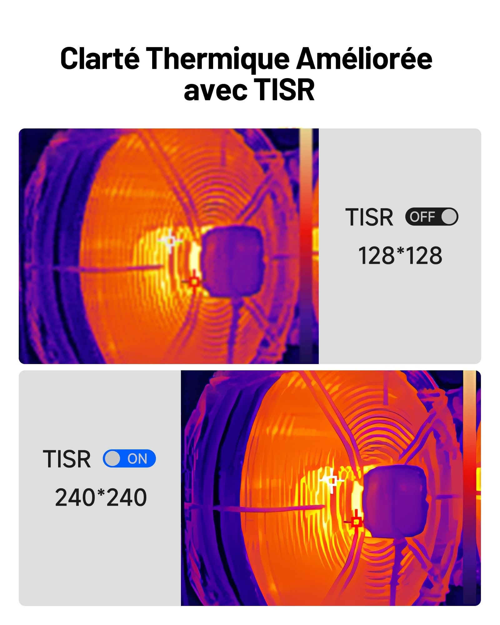 Caméra Thermique Infrarouge TC004 Mini 240x240 Résolution IR Autonomie 15H