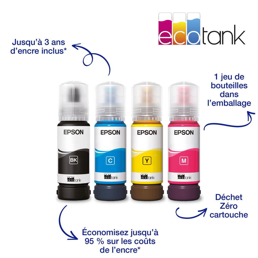 Imprimante multifonction EcoTank ET-4800 A4 Wi-Fi jet d'encre couleur avec réservoirs d'encre chargeur automatique de documents