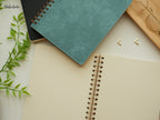 Cahier à spirales blanc couverture souple cuir PU 7x9 po ou 8,5x11 po 180 ou 280 pages