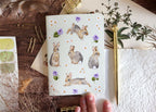 Carnet de notes A6 lapins fleurs printemps, papier recyclé, 60 pages