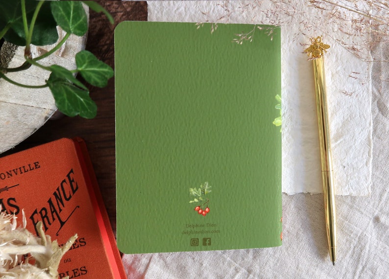 Carnet de notes A6 - Mésange à longue queue - Papier recyclé, couverture épaisse, 60 pages