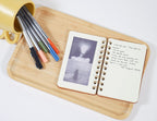 Cahier à spirales beige en cuir PU A5 B6 3,5x5,5 pouces 180 pages