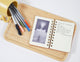 Cahier à spirales beige en cuir PU A5 B6 3,5x5,5 pouces 180 pages