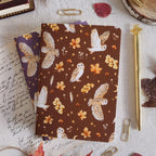 Carnet de notes A6 - Chouettes effraies en automne - 3 coloris