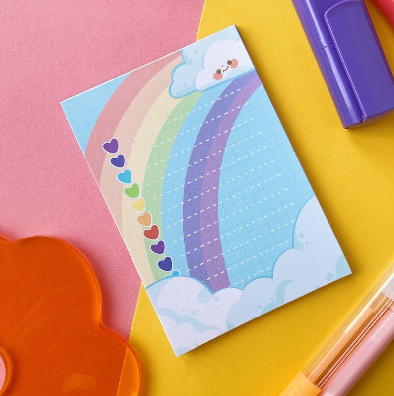 Bloc-notes arc-en-ciel à feuilles détachables - 35 feuilles, 10,7 x 7,5 cm