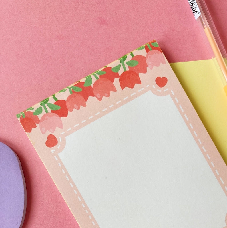 Bloc-notes Tulipes à feuilles détachables - 14,2 x 9,4 cm, 40 feuilles