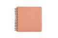 Carnet de notes à spirales carré rose | Couverture rigide en cuir PU | 180 pages | Papier ligné, ligné large, quadrillé, quadrillé ou uni