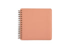 Carnet de notes à spirales carré rose | Couverture rigide en cuir PU | 180 pages | Papier ligné, ligné large, quadrillé, quadrillé ou uni