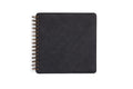 Carnet de notes à spirales en cuir PU couverture rigide carré 8,3 x 8,3 pouces noir