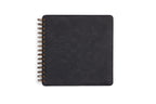 Carnet de notes à spirales en cuir PU couverture rigide carré 8,3 x 8,3 pouces noir