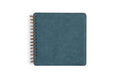 Carnet de notes à spirales, couverture rigide en cuir PU, carré bleu sarcelle 8,3 x 8,3 po, papier ligné