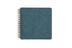 Carnet de notes à spirales, couverture rigide en cuir PU, carré bleu sarcelle 8,3 x 8,3 po, papier ligné