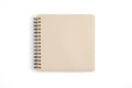Carnet de notes à spirales crème 8 x 8 po | Couverture rigide en cuir PU | Papier ligné, ligné large, quadrillé, ordinaire