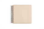 Carnet de notes à spirales crème 8 x 8 po | Couverture rigide en cuir PU | Papier ligné, ligné large, quadrillé, ordinaire