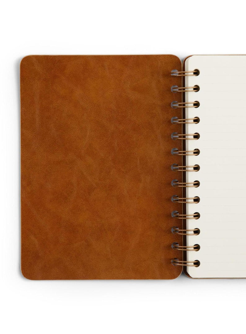 Carnet de notes cuir PU 3,5 x 5,5 po ou 5 x 7 po | Reliure supérieure ou latérale | 180 pages crème ou blanches