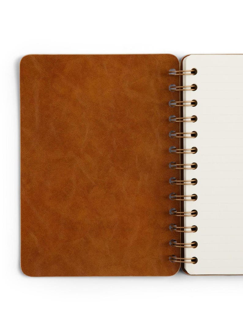 Cahier à spirales gris à couverture souple | Reliure supérieure ou latérale | Mini-journal 3,5 x 5,5" | B6 | 5 x 7" | Cuir PU