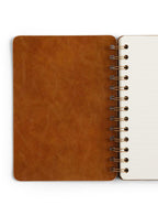 Cahier à spirales gris à couverture souple | Reliure supérieure ou latérale | Mini-journal 3,5 x 5,5" | B6 | 5 x 7" | Cuir PU