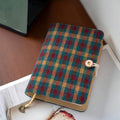 Bloc-notes portable en tissu à carreaux rétro A6 A5, carnet de notes à anneaux avec feuilles mobiles
