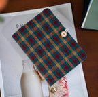 Bloc-notes portable en tissu à carreaux rétro A6 A5, carnet de notes à anneaux avec feuilles mobiles