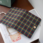 Bloc-notes portable en tissu à carreaux rétro A6 A5, carnet de notes à anneaux avec feuilles mobiles