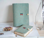 Carnets en laine cerise A5 A6 : Journal brodé