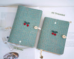 Carnets en laine cerise A5 A6 : Journal brodé