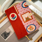 Carnet de notes en velours côtelé A5 A6 avec fleurs au crochet