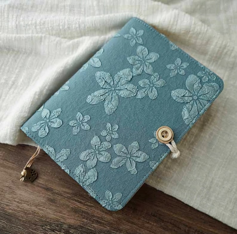 Carnet de notes en tissu brodé à la main A5 A6