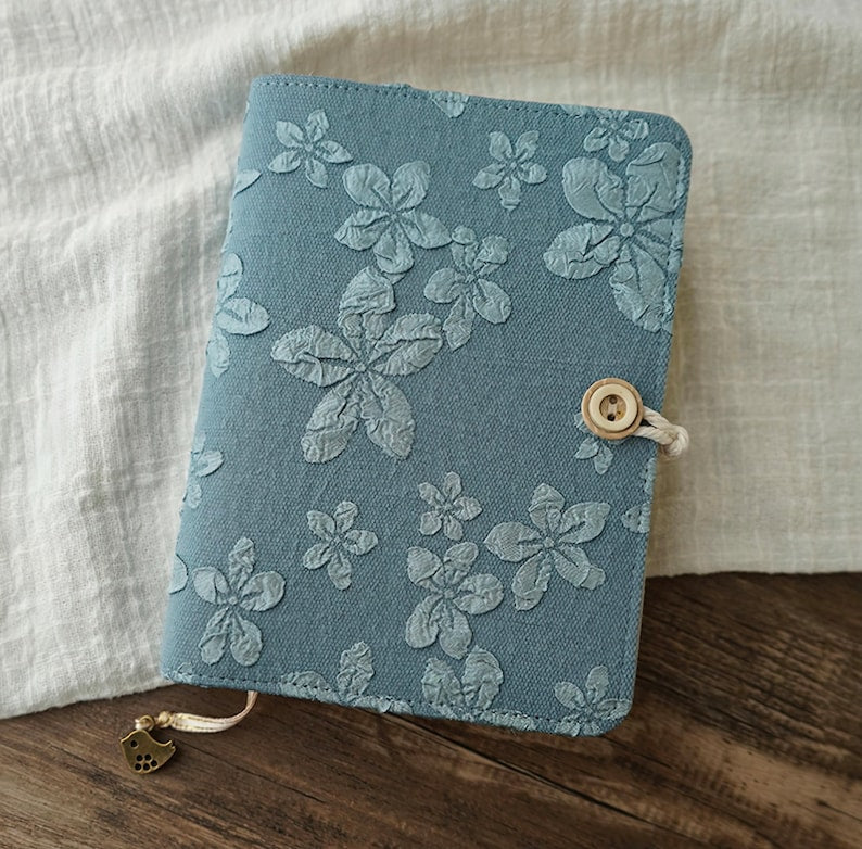 Carnet de notes en tissu brodé à la main A5 A6