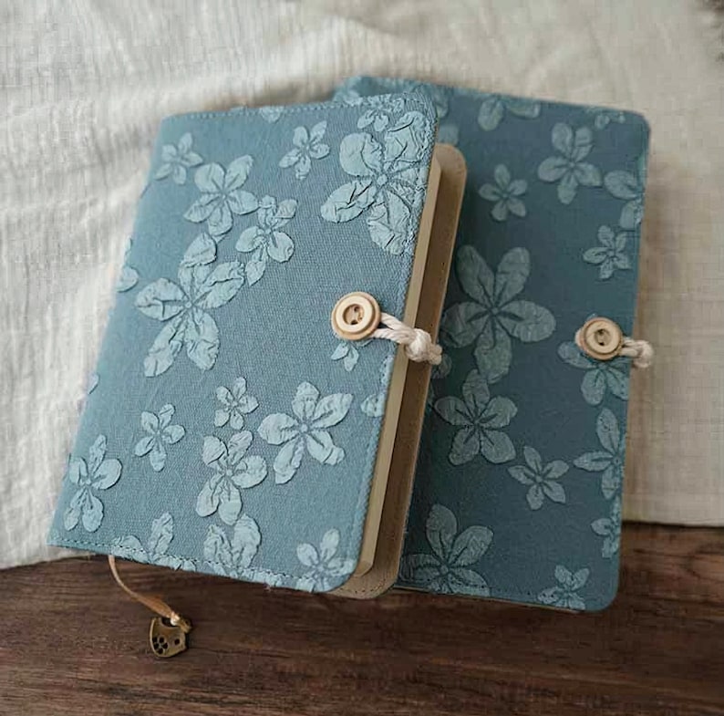 Carnet de notes en tissu brodé à la main A5 A6