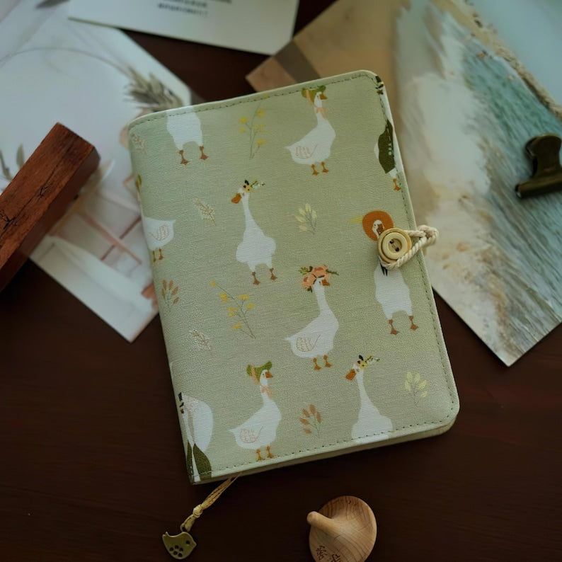 Carnet de notes brodé en tissu d'ange, A5 A6, feuilles mobiles ou relié fil