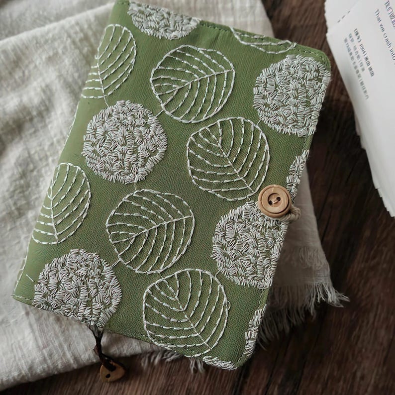 Journal Brodé A5 A6 | Carnet de Notes Fait Main avec Couverture en Tissu