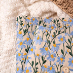 Carnet de Voyage A5/A6 avec Couverture en Tissu Brodé Marguerite, Bloc-notes Portable 180 Pages